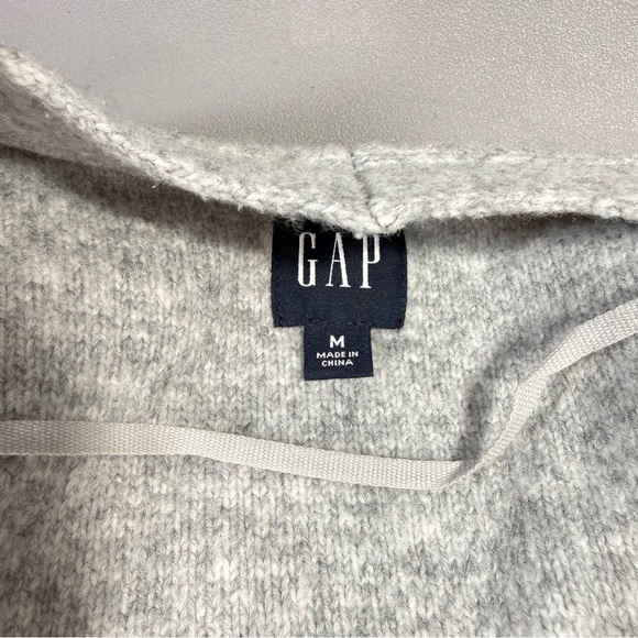 GAP Gray Textured Cotton Blend Belted Wrap Cardigan Sweater - Picture 8 of 11